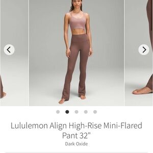 Lululemon Athletica Dark Oxide High-Rise Mini-Flared Pants